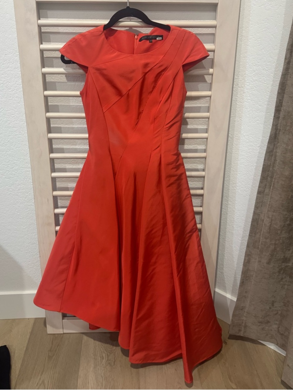 Rubin Singer Orange/Coral Fit-and-Flare Dress - Women's